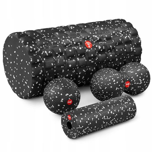 Wałek do masażu zestaw piłka duoball EVA twardy do rozciągania ćwiczeń na Arena.pl