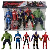 AVENGERS ZESTAW 5 FIGUREK FIGURKI AKCJI SUPERBOHATEROWIE HULK SPIDERMAN