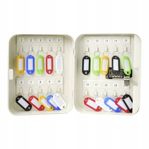 Sejf na klucze 20 haków kolorowe BRELOKI 3 cyfrowy ZAMEK szyfrowy Sygonix na Arena.pl