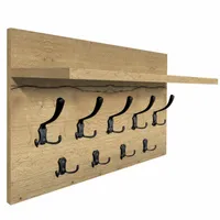 WIESZAK ŚCIENNY PANELOWY Z PÓŁKĄ LOFTOWY MOCNE HAKI 65X40CM DĄB HALIFAX