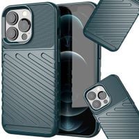 thunder case elastyczne pancerne etui pokrowiec iphone 13 pro zielony