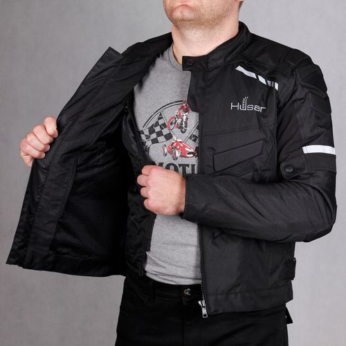 Kurtka motocyklowa HUSAR HORNET męska tekstylna czarna + kominiarka na Arena.pl