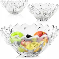 OWOCARKA KRYSZTAŁOWA 24,5CM ELEGANCKA MISA NA OWOCE NOWOCZESNA WZORZYSTA