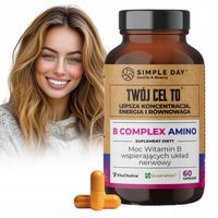 B COMPLEX AMINO B-50 UKŁAD NERWOWY, SERCE, NA ZMĘCZENIE, WITAMINY B1 B6 B12