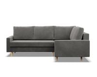 Duży narożnik, prawy, MILO, velvet, 223x172x92 cm, jasny szary