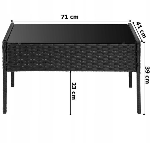 ZESTAW MEBLI OGRODOWYCH Z TECHNORATTANU KOMPLET SOFA FOTELE STOLIK KAWOWY na Arena.pl
