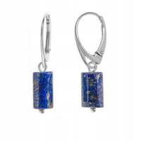 SREBRNE KOLCZYKI Z KAMIENIEM NATURALNYM LAPIS LAZULI SREBRO 925