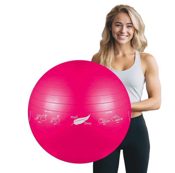 PIŁKA REHABILITACYJNA GIMNASTYCZNA DO ĆWICZEŃ TRENING FITNESS Z POMPKĄ 65cm zdjęcie 15