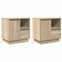 Szafka Nocna z szufladą z 2 pcs dąb sonoma 50 x 34.5 x 50 cm