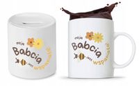 Zestaw Dla Babci Dzień Babci Kubek + Skarbonka Z Nadrukiem Ze Zdjęciem