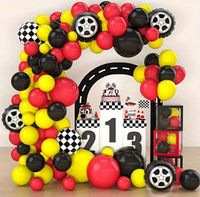 Girlanda balonowa race wyścigi formuła czerwono żółto czarna, 115 szt.