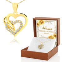 NASZYJNIK SERCE POZŁACANE prezent dla mamy na urodziny na DZIEŃ MAMY