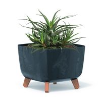 Donica kwadratowa antracyt 24cm nóżki wkład beton efekt