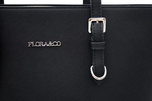 FLORA&CO torebka damska klasyczna sztywna z paskiem  na ramię V048 c.taupe na Arena.pl