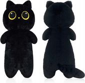 MASKOTKA PLUSZAK PODUSZKA KOT CZARNY DŁUGI 70 cm