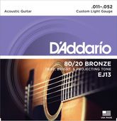 Struny do gitary akustycznej akustyka 80/20 Bronze Daddario EJ13 11-52