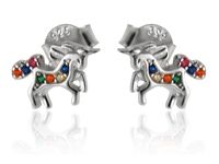 SREBRNE KOLCZYKI JEDNOROŻEC UNICORN CYRKONIE KOLOR