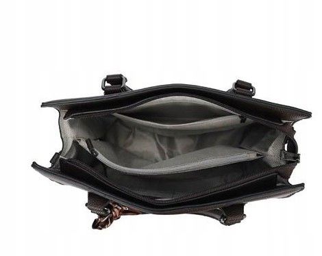 Erick Style - torebka shopper skóra ekologiczna brązowy czekolada D3659 na Arena.pl