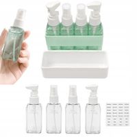 Zestaw butelek podróżnych pojemniki 4x50ml na kosmetyki organizer etykiety