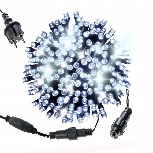 LAMPKI CHOINKOWE 500 LED STAŁE + FLASH ZEWNĘTRZNE BŁYSK IP44 BIAŁE ZIMNE na Arena.pl