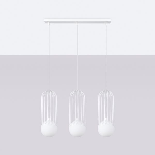 Lampa wisząca BRINA 3L biała zdjęcie 2