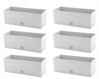 Doniczka balkonowa RATO DRTC500, 6 szt. | Biały, Wymiary 40x60x50 cm, Prosperplast