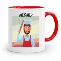 Kubek Czerwony Dla Piekarza Piekarz Prezent Z Nadrukiem Ze Zdjęciem