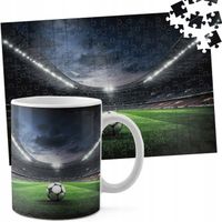 ZESTAW KUBEK + PUZZLE 110EL - PIŁKA NOŻNA SPORT DRUŻYNA MECZ PUCHAR