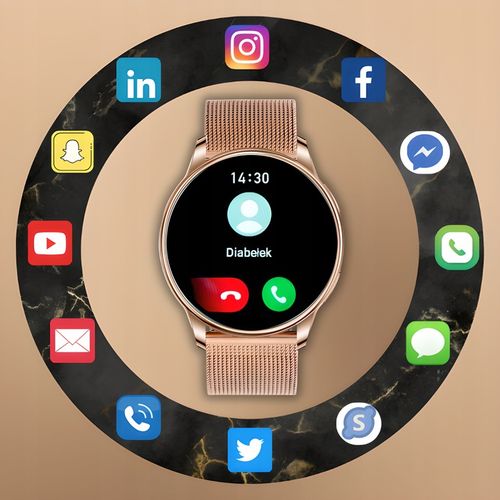 SMARTWATCH ZEGAREK DAMSKI MENU POLSKIE FUNKCJA DZWONIENIA SMART WATCH PULS na Arena.pl