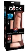 king cock plus duo model 24 cm jasny - podwojny system intymny tpe z