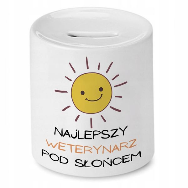 Skarbonka Dla Weterynarza Najlepszy Pod Słońcem Z Nadrukiem Ze Zdjęciem zdjęcie 1