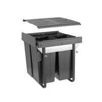 Kosz na śmieci, do szafki 60cm, 68l, cichy domyk, z mocowaniem frontu