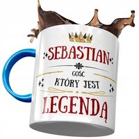 Kubek Błękitny Dla Sebastiana Męża Kolegi Prezent Z Nadrukiem Ze Zdjęciem