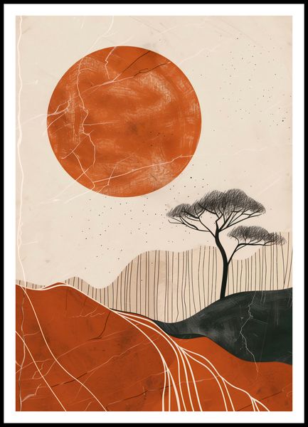 Plakat 70x100cm Afrykański Zachód Słońca zdjęcie 3