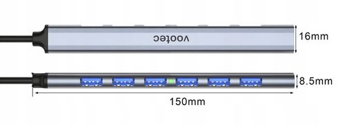 HUB USB 3.0 Rozdzielacz Rozgałęźnik 7 Portów 7x USB Slim 7w1 Smukły Vootec na Arena.pl