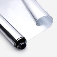 Folia okienna przeciwsłoneczna lustrzana 90x200 cm samoprzylepna UV srebrna