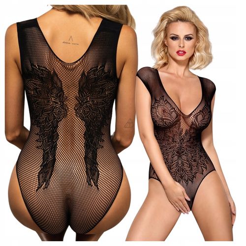 Seksowne Body Damskie z Siateczki z Dziurką Obsessive B112 S/L Czarne na Arena.pl