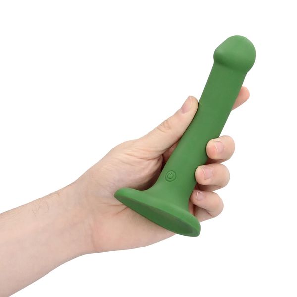 Non-Phallic Vibrating Dildo - Small - Forest Green zdjęcie 9