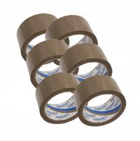 MOCNA TAŚMA PAKOWA KLEJĄCA 48x100 BRĄZOWA 48/100 6 SZTUK