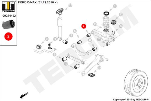 FORD C-MAX TULEJA DRĄŻKA TYLNEGO 10- na Arena.pl