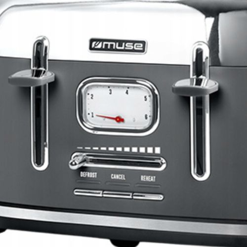 TOSTER OPIEKACZ RETRO DUŻA MOC 1800W NA 4 TOSTY SZARY/SREBRNY MUSE MS-131DG na Arena.pl