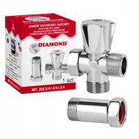 Zawór do pralki, zmywarki z przedłużką 3/4 cala