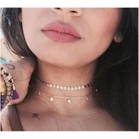 naszyjnik delikatny choker podwójny n555z