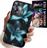 ETUI DO OPPO A79 5G - TURKUSOWE LILIE KWIATY OBUDOWA + FOLIA