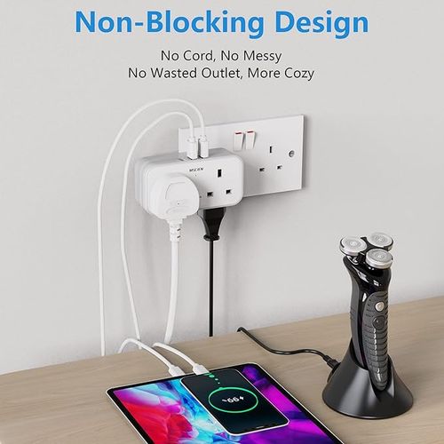 Adapter wtykowy z 3 portami USB podwójny adapter wtykowy MSCIEN na Arena.pl