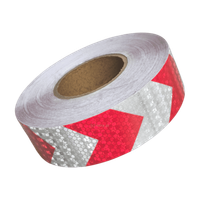 TAŚMA P2804D 50mm/50m ODBLASKOWA 1-STR LEPNA, BIAŁO-CZERWONA, KIERUNKOWA, PLASTER MIODU, TR