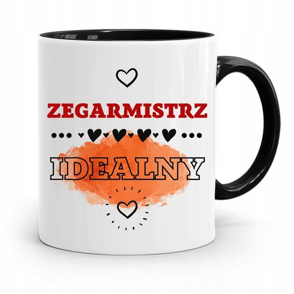 Kubek Czarny Dla Zegarmistrza Zegarmistrz Idealny Z Nadrukiem Ze Zdjęciem zdjęcie 1