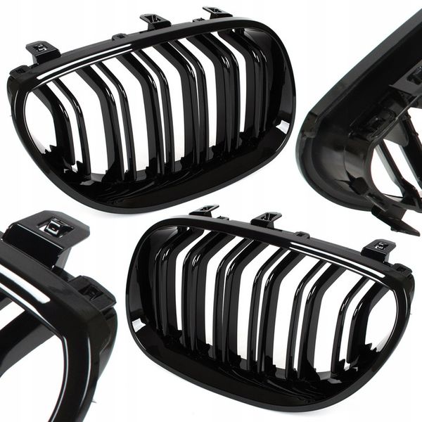 Grill Atrapa Nerki Pakiet Kratka Połysk Czarna do BMW E60 E61 M zdjęcie 4