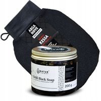 ZESTAW HAMMAM Czarne Mydło Savon Noir 200g Rękawica Kessa Naturalny Peeling