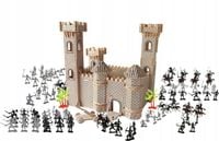 Drewniany Zamek RYCERZE RYCERZYKI ŻOŁNIERZE 60szt